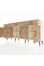 Arges Konsol 3 Raflı 3 Çekmeceli 4 Kapaklı 176x30x83 - S148M008V03A