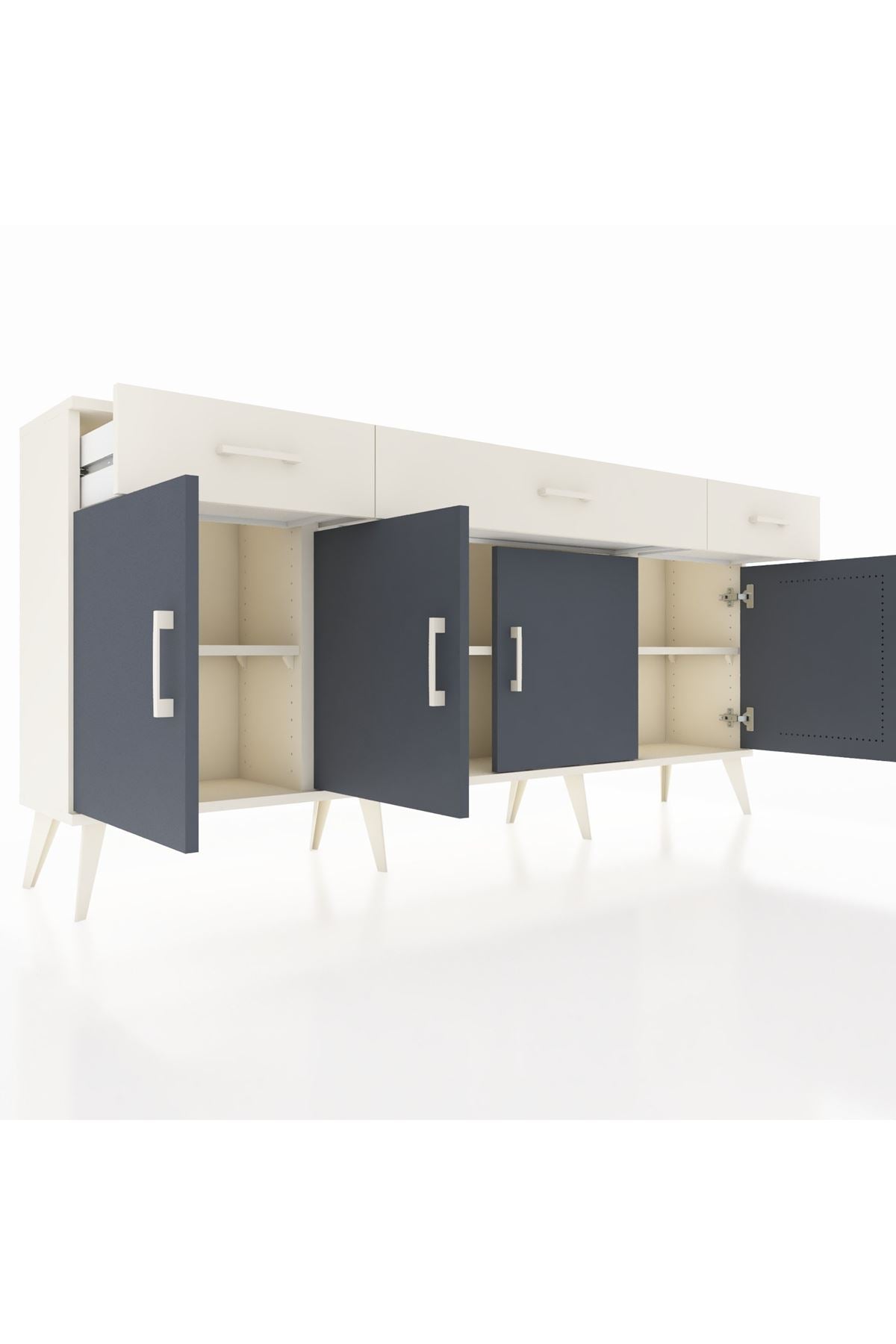 Arges Konsol 3 Raflı 3 Çekmeceli 4 Kapaklı 176x30x83 - S148M008V07A