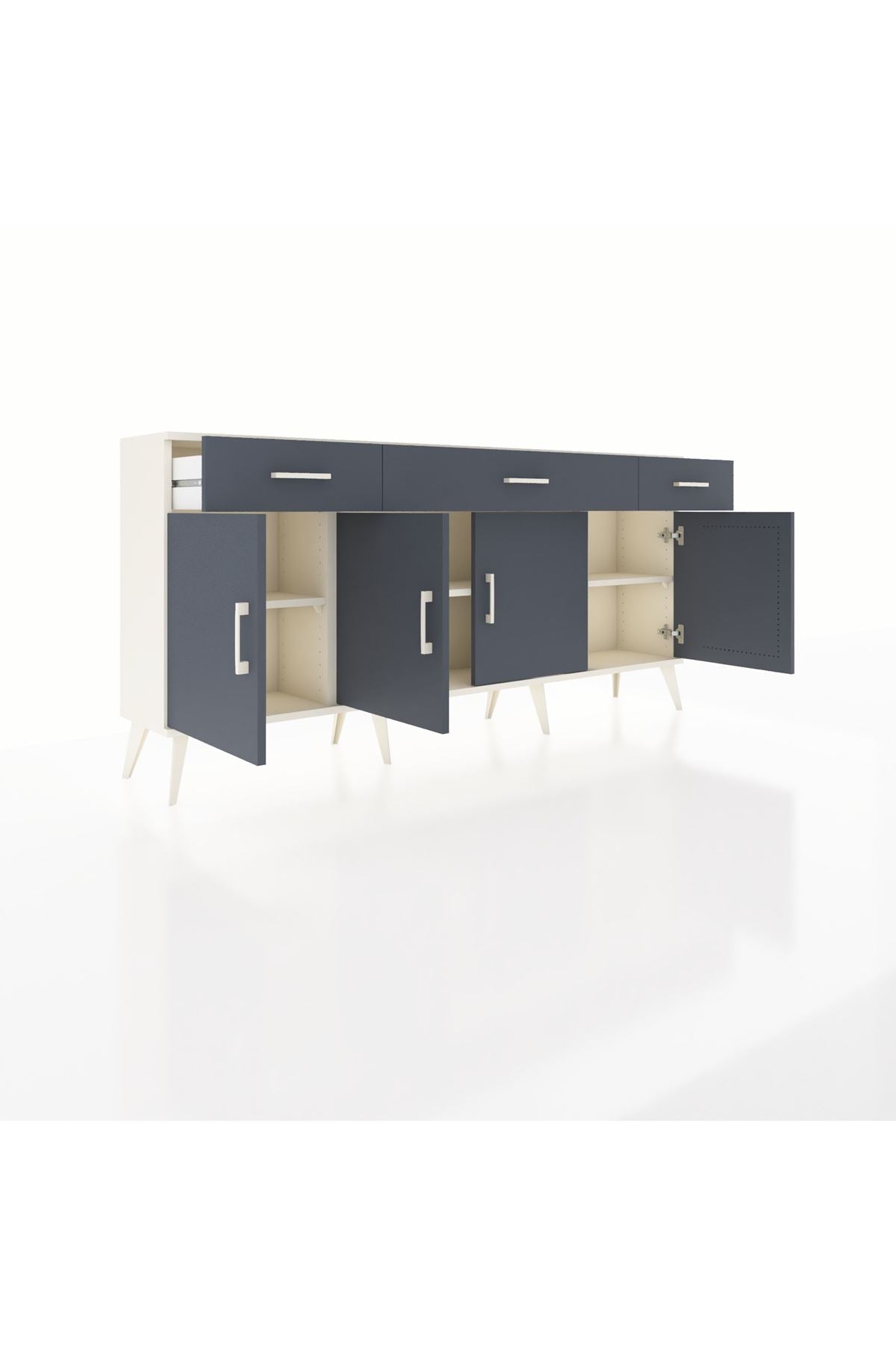 Arges Konsol 3 Raflı 3 Çekmeceli 4 Kapaklı 176x30x83 - S148M008V08A