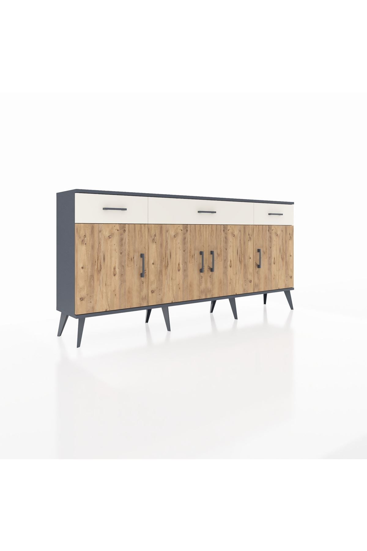 Arges Konsol 3 Raflı 3 Çekmeceli 4 Kapaklı 176x30x83 - S148M008V10A