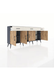 Arges Konsol 3 Raflı 3 Çekmeceli 4 Kapaklı 176x30x83 - S148M008V10A
