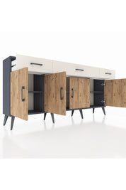 Arges Konsol 3 Raflı 3 Çekmeceli 4 Kapaklı 176x30x83 - S148M008V10A