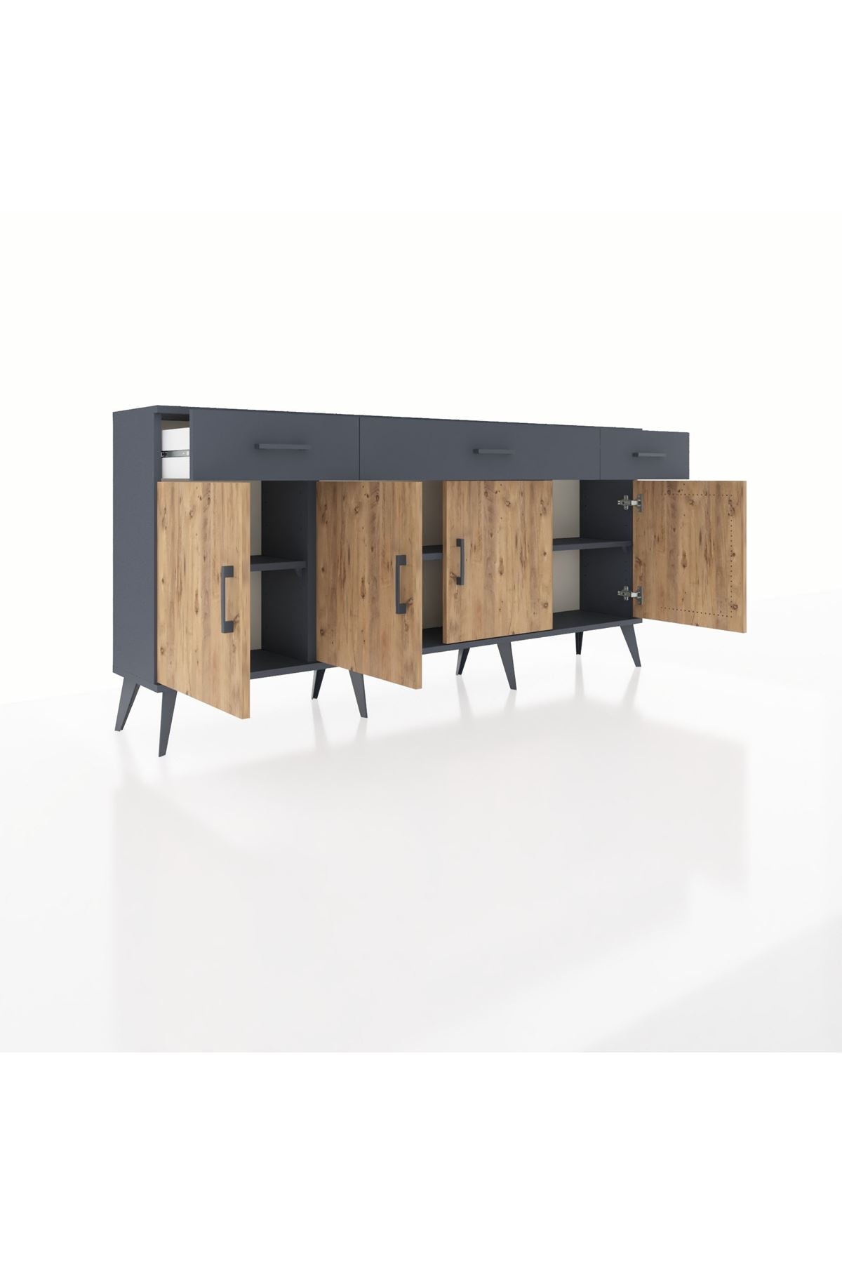Arges Konsol 3 Raflı 3 Çekmeceli 4 Kapaklı 176x30x83 - S148M008V11A