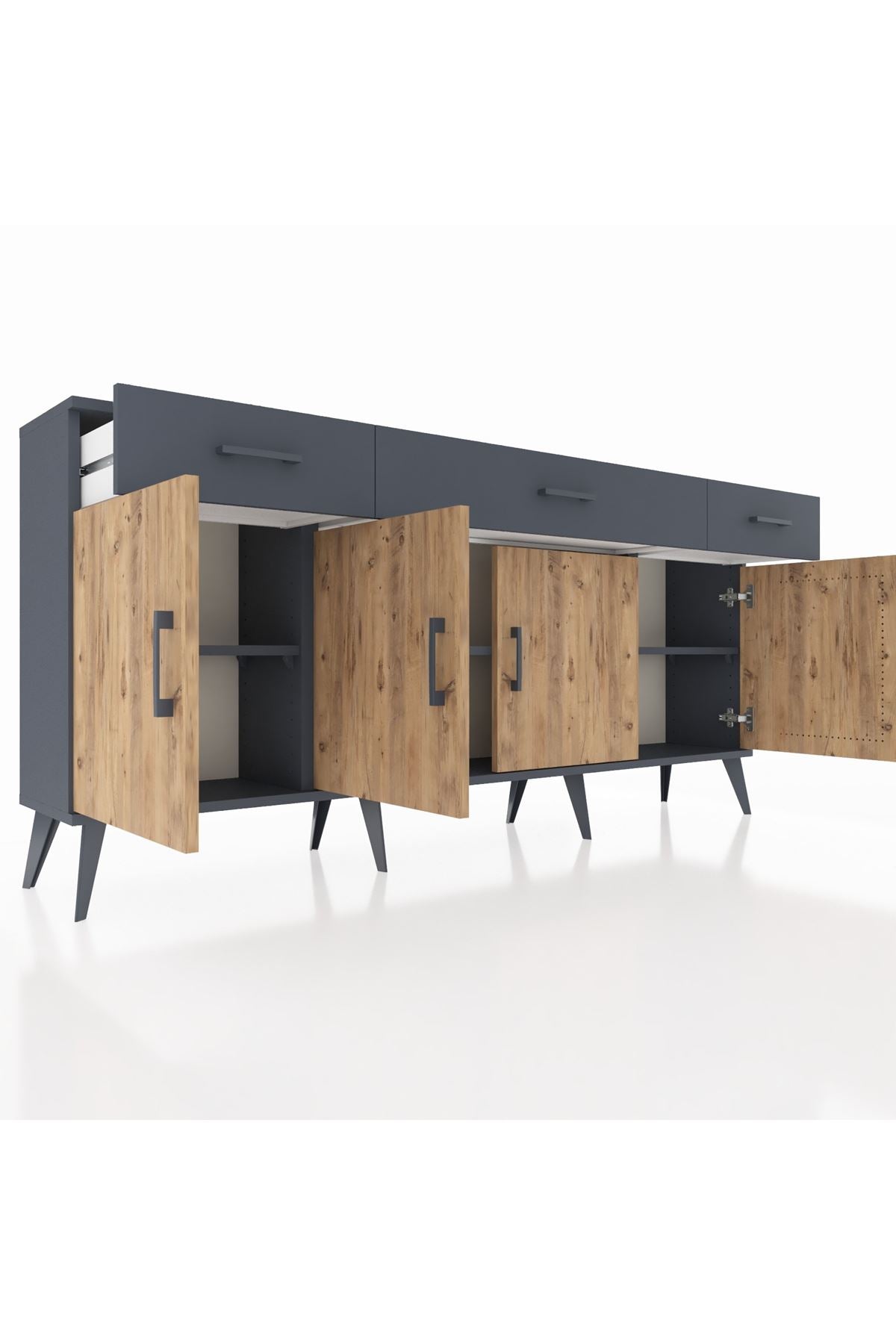 Arges Konsol 3 Raflı 3 Çekmeceli 4 Kapaklı 176x30x83 - S148M008V11A