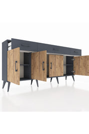 Arges Konsol 3 Raflı 3 Çekmeceli 4 Kapaklı 176x30x83 - S148M008V11A