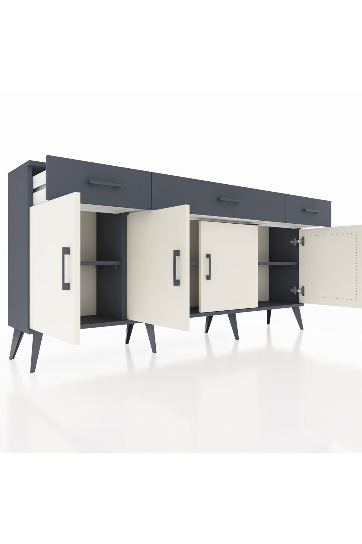 Arges Konsol 3 Raflı 3 Çekmeceli 4 Kapaklı 176x30x83 - S148M008V14A