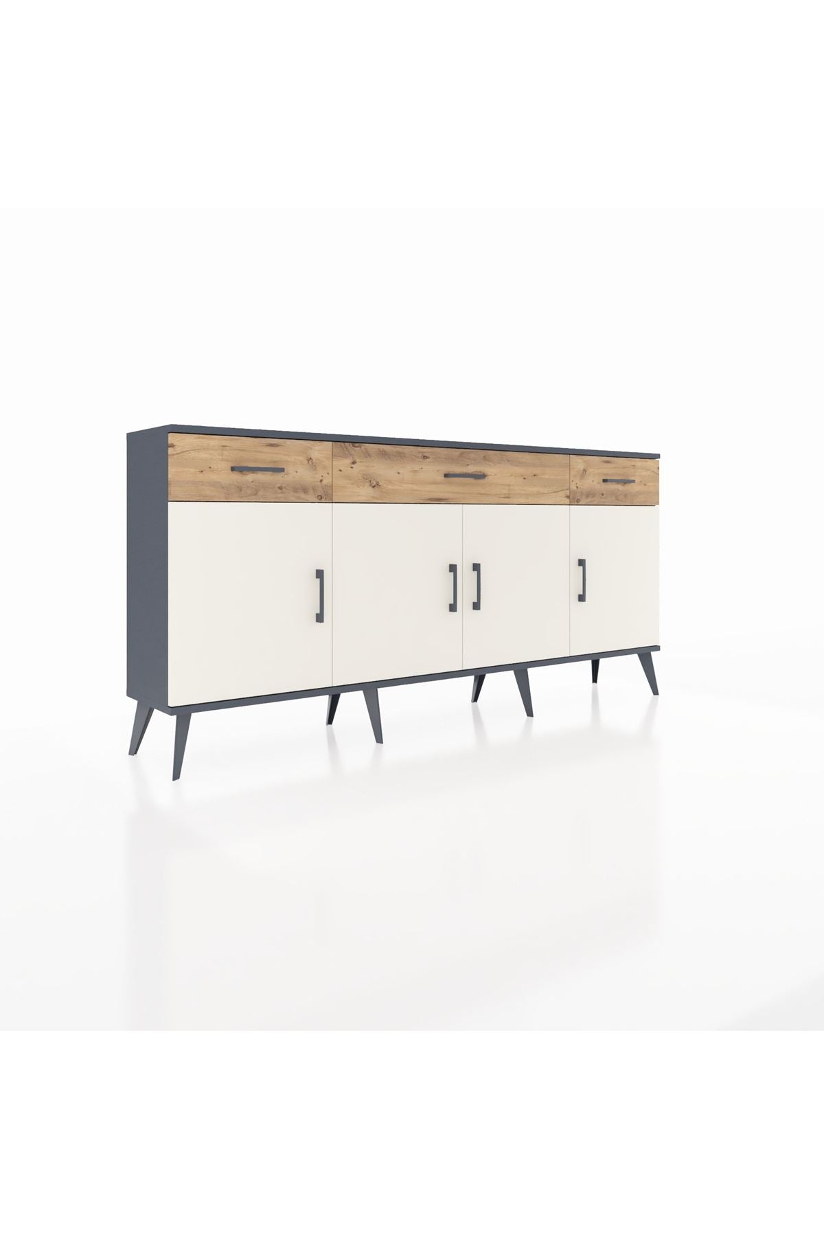 Arges Konsol 3 Raflı 3 Çekmeceli 4 Kapaklı 176x30x83 - S148M008V15A