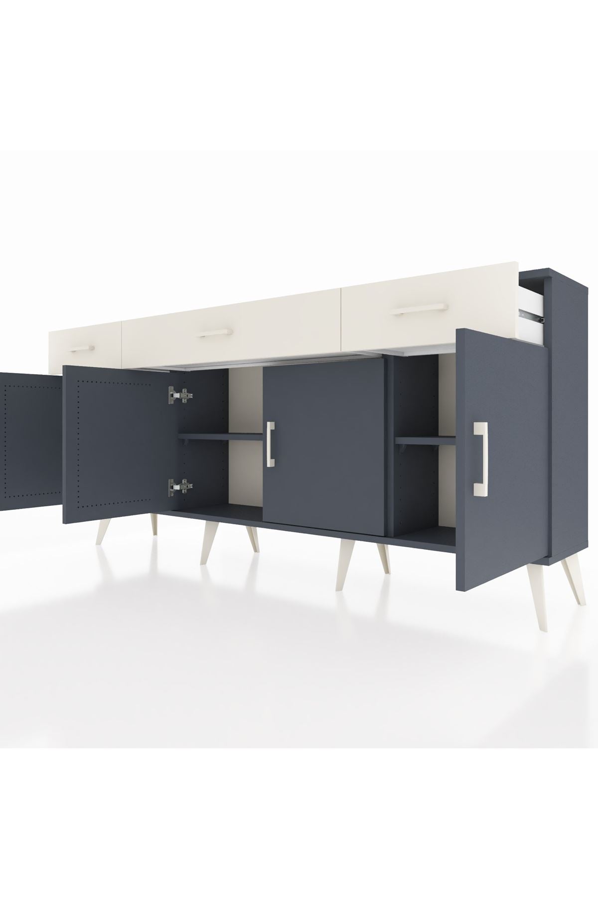 Arges Konsol 3 Raflı 3 Çekmeceli 4 Kapaklı 176x30x83 - S148M008V16A