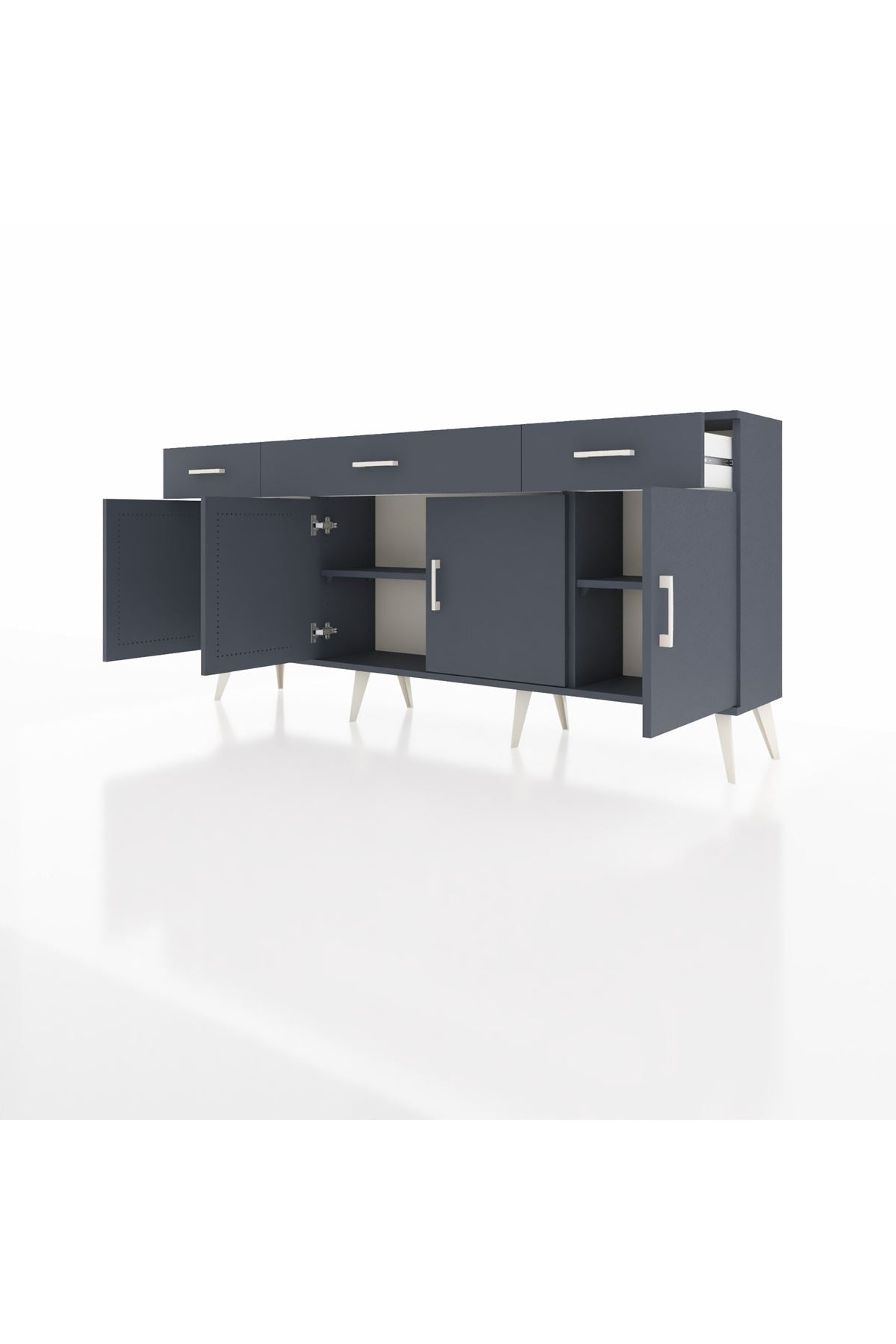 Arges Konsol 3 Raflı 3 Çekmeceli 4 Kapaklı 176x30x83 - S148M008V17A