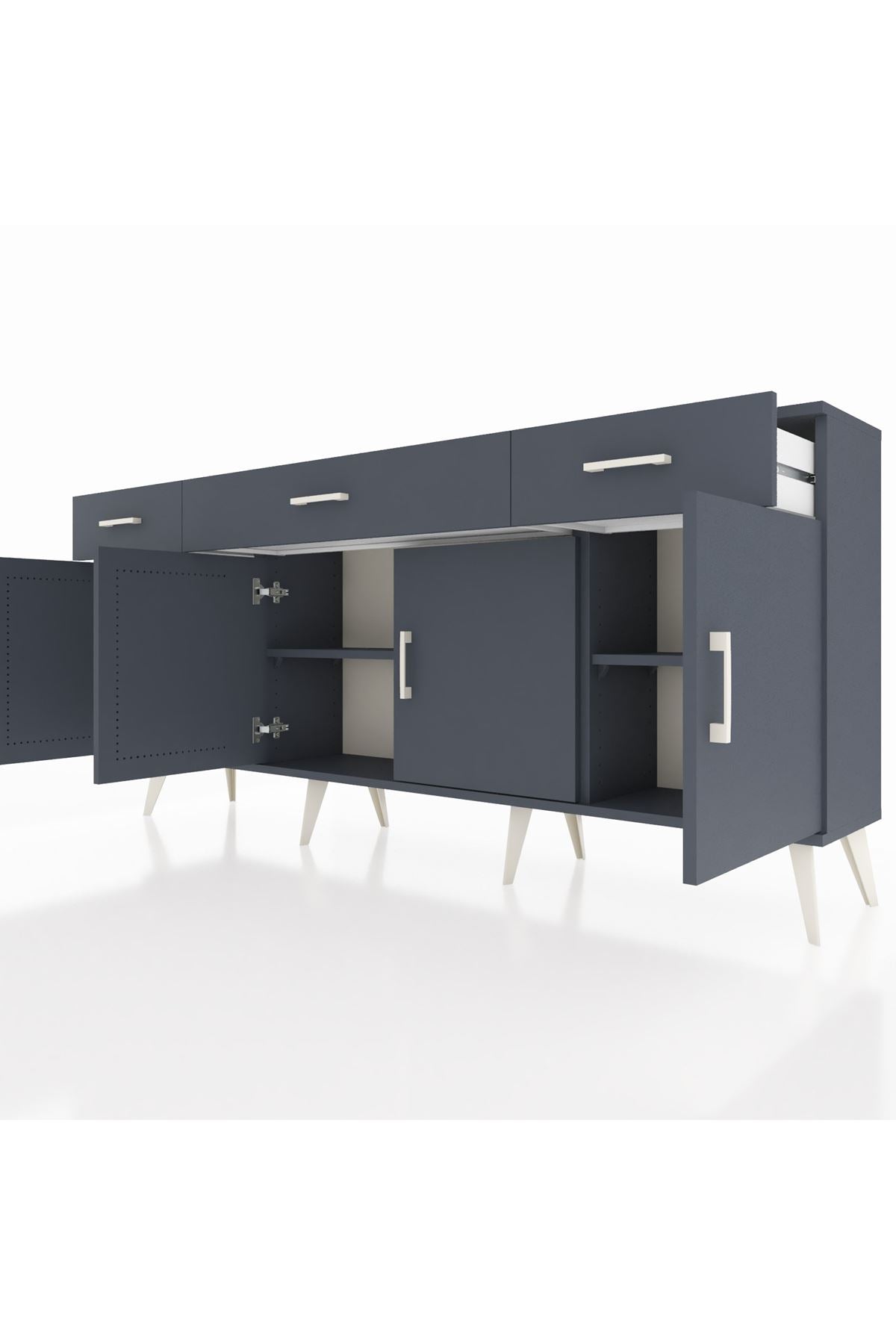 Arges Konsol 3 Raflı 3 Çekmeceli 4 Kapaklı 176x30x83 - S148M008V17A