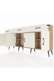 Arges Konsol 3 Raflı 3 Çekmeceli 4 Kapaklı 176x30x83 - S148M008V22A