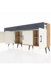 Arges Konsol 3 Raflı 3 Çekmeceli 4 Kapaklı 176x30x83 - S148M008V23A