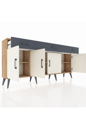 Arges Konsol 3 Raflı 3 Çekmeceli 4 Kapaklı 176x30x83 - S148M008V23A