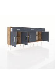 Arges Konsol 3 Raflı 3 Çekmeceli 4 Kapaklı 176x30x83 - S148M008V26A