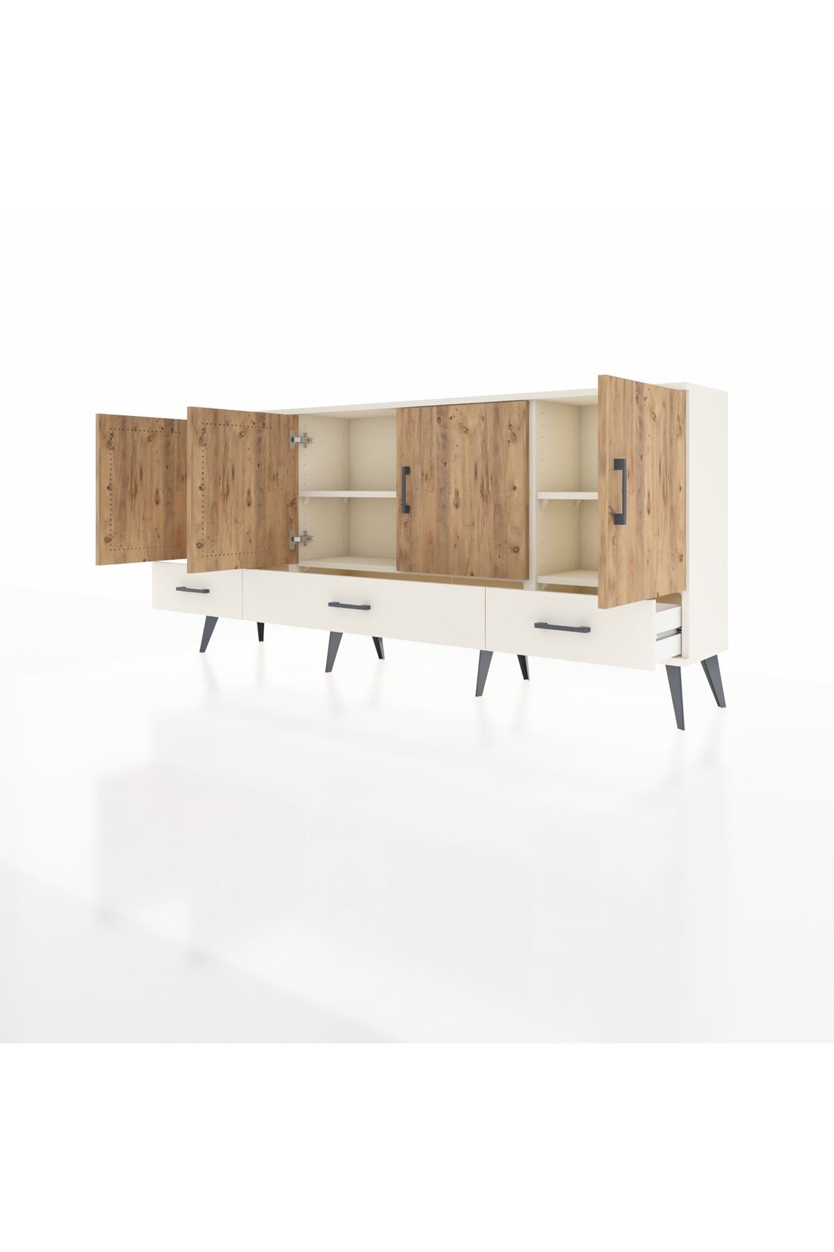 Arges Konsol 6 Raflı 3 Çekmeceli 4 Kapaklı 176x30x83 - S148M009V01A