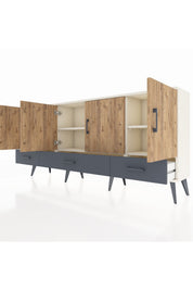 Arges Konsol 6 Raflı 3 Çekmeceli 4 Kapaklı 176x30x83 - S148M009V02A