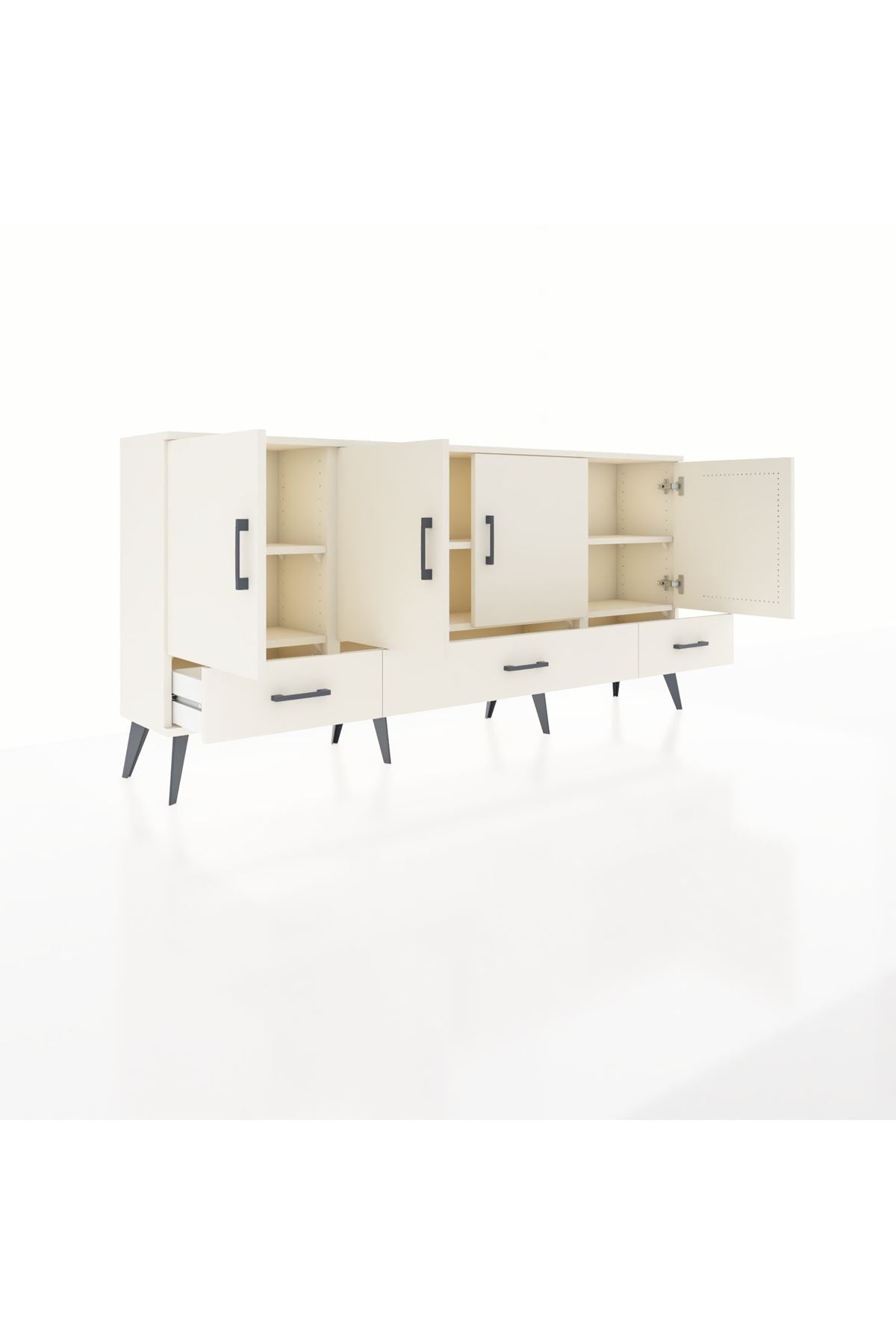 Arges Konsol 6 Raflı 3 Çekmeceli 4 Kapaklı 176x30x83 - S148M009V04A