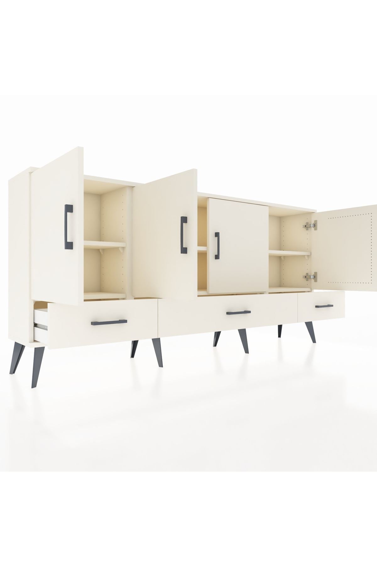 Arges Konsol 6 Raflı 3 Çekmeceli 4 Kapaklı 176x30x83 - S148M009V04A