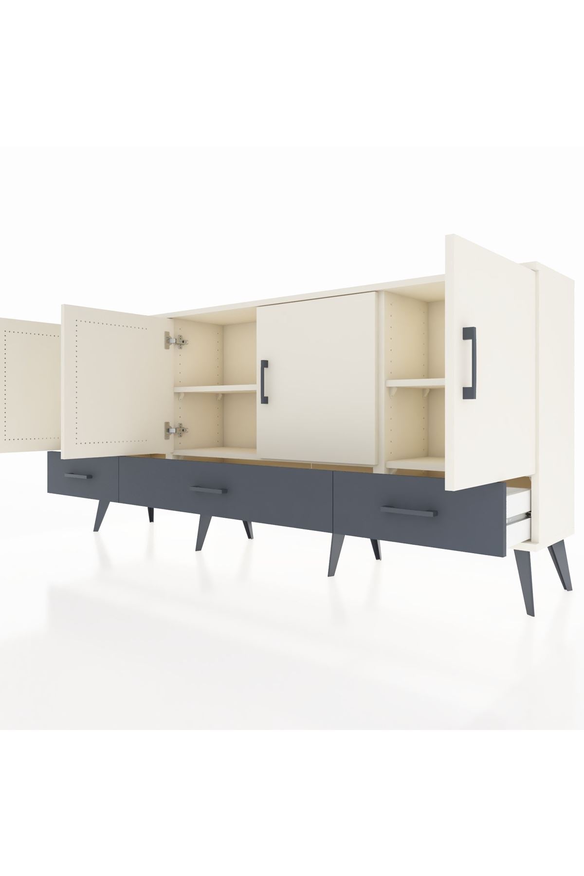 Arges Konsol 6 Raflı 3 Çekmeceli 4 Kapaklı 176x30x83 - S148M009V05A