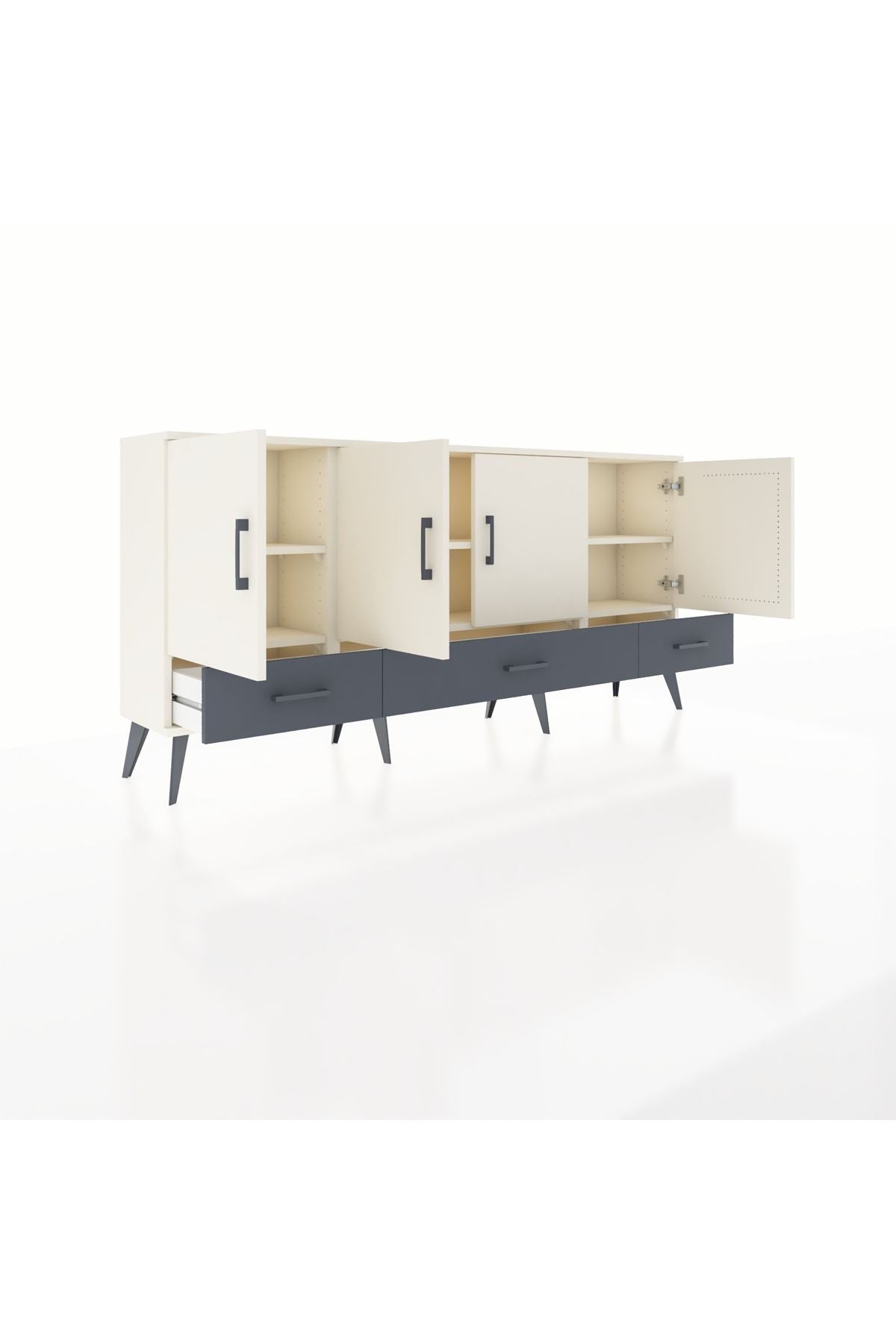 Arges Konsol 6 Raflı 3 Çekmeceli 4 Kapaklı 176x30x83 - S148M009V05A