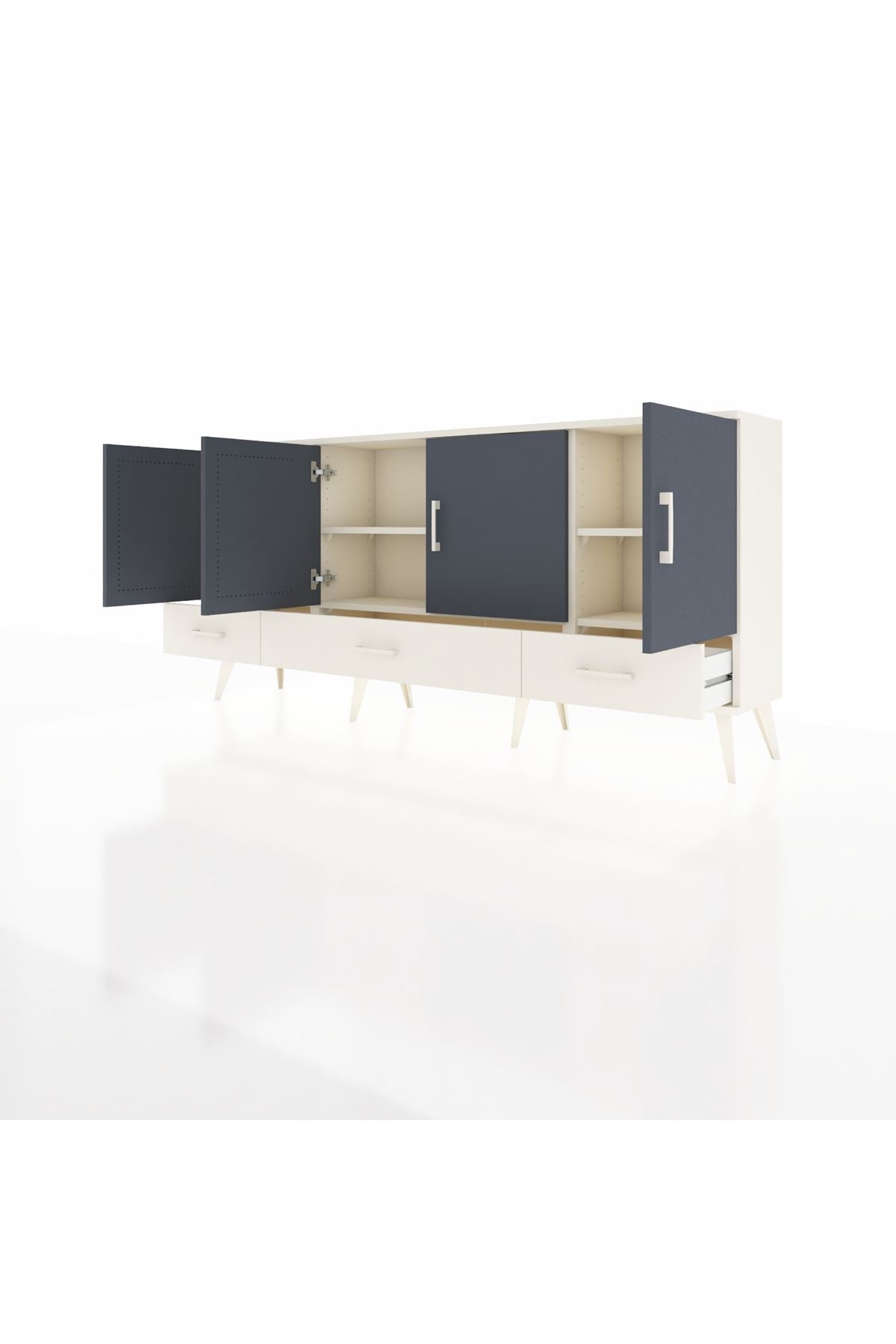 Arges Konsol 6 Raflı 3 Çekmeceli 4 Kapaklı 176x30x83 - S148M009V07A
