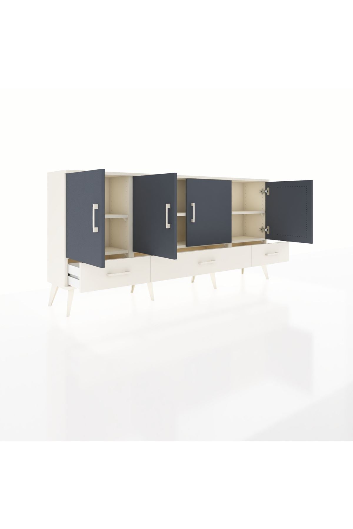 Arges Konsol 6 Raflı 3 Çekmeceli 4 Kapaklı 176x30x83 - S148M009V07A