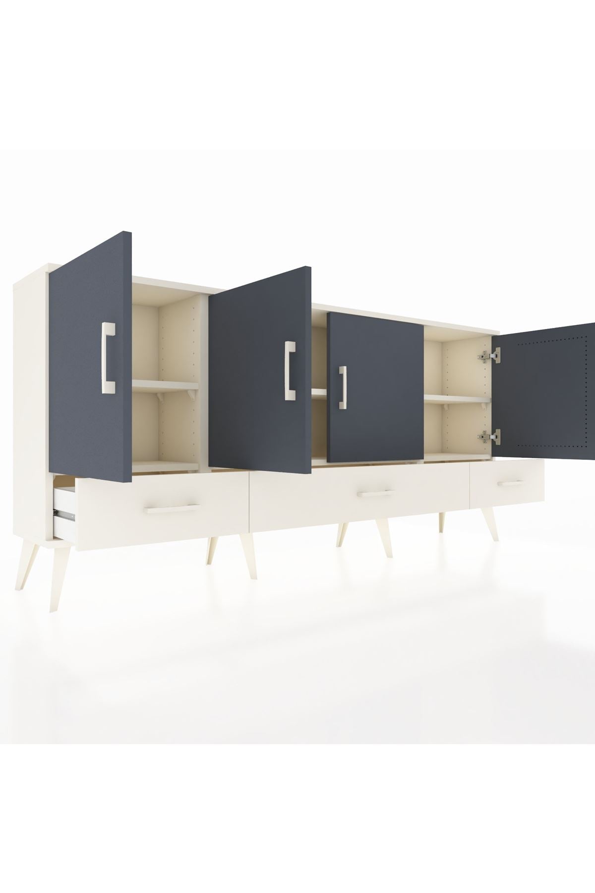 Arges Konsol 6 Raflı 3 Çekmeceli 4 Kapaklı 176x30x83 - S148M009V07A