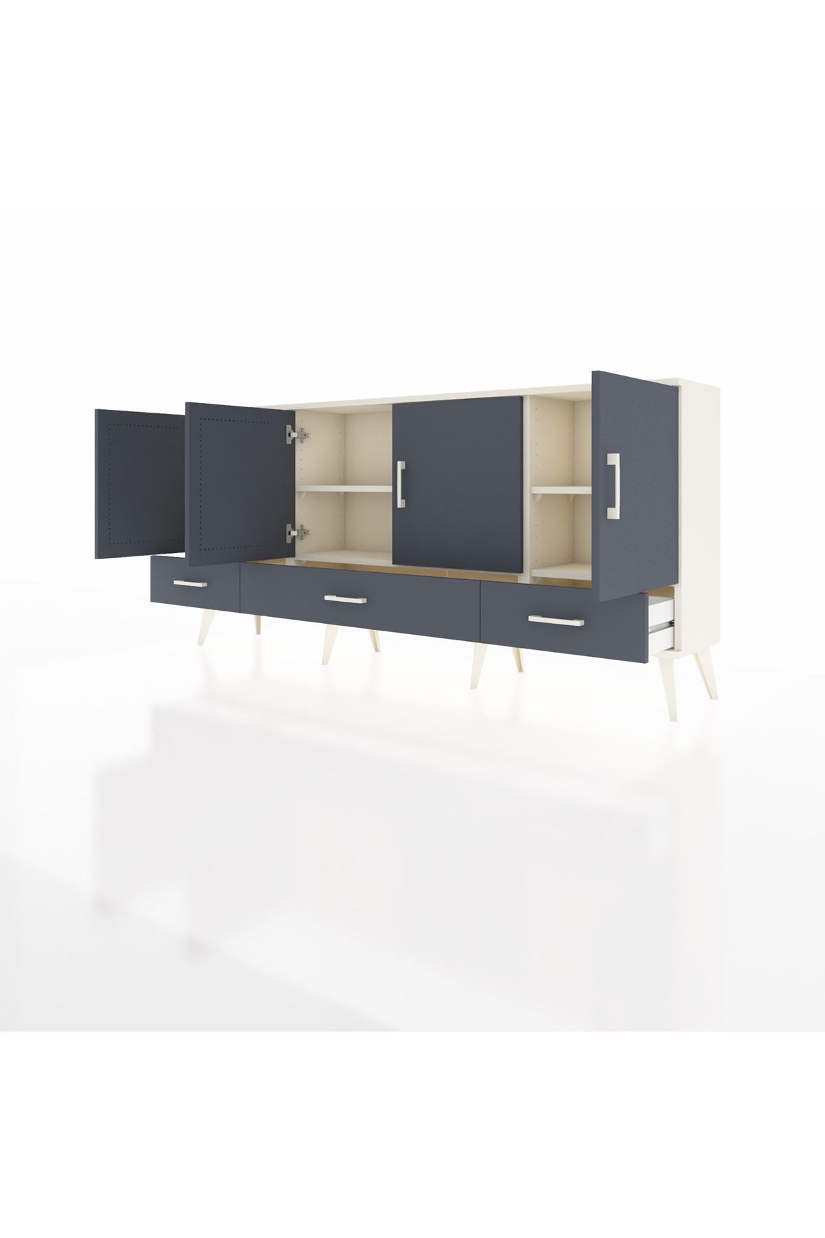 Arges Konsol 6 Raflı 3 Çekmeceli 4 Kapaklı 176x30x83 - S148M009V08A