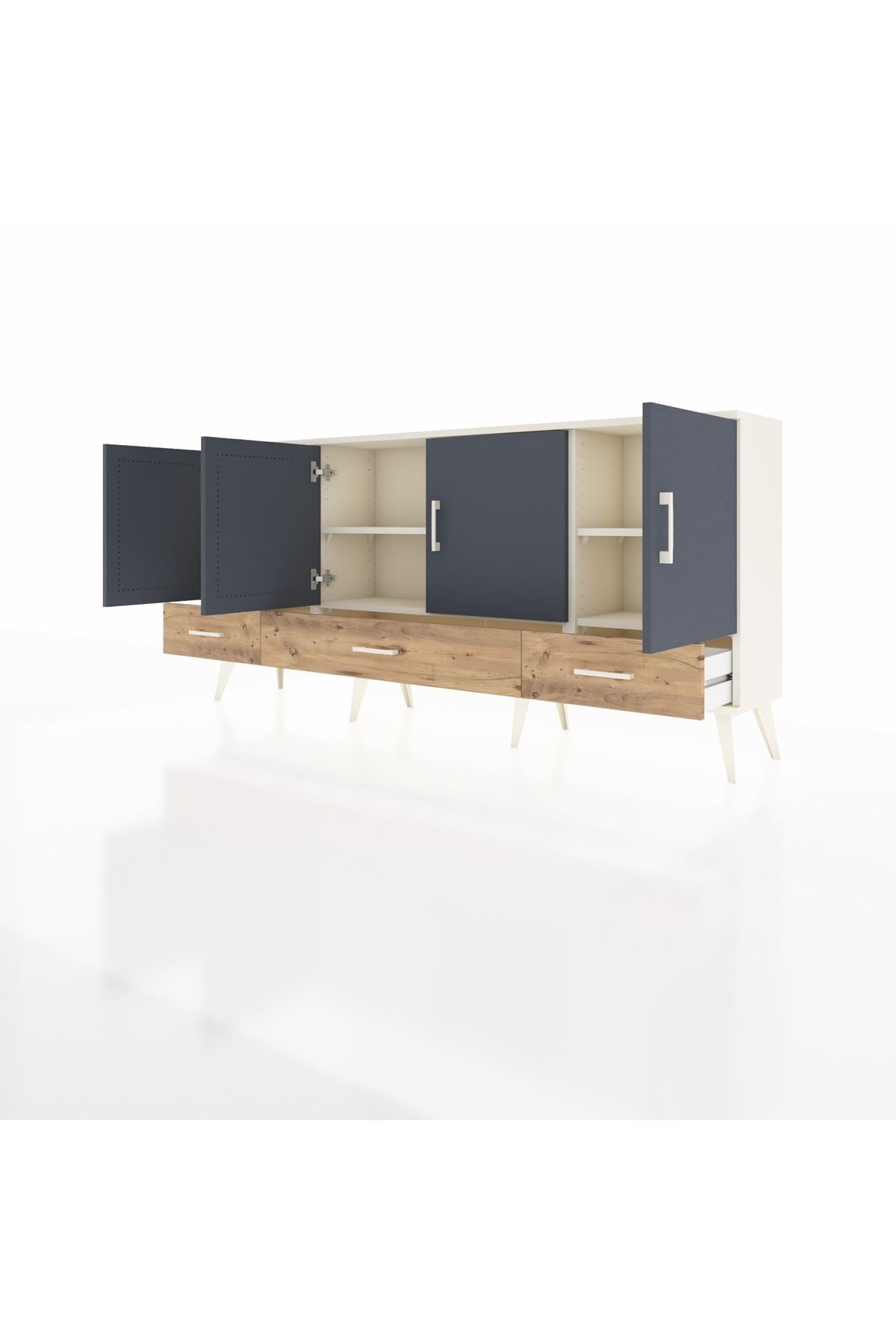 Arges Konsol 6 Raflı 3 Çekmeceli 4 Kapaklı 176x30x83 - S148M009V09A