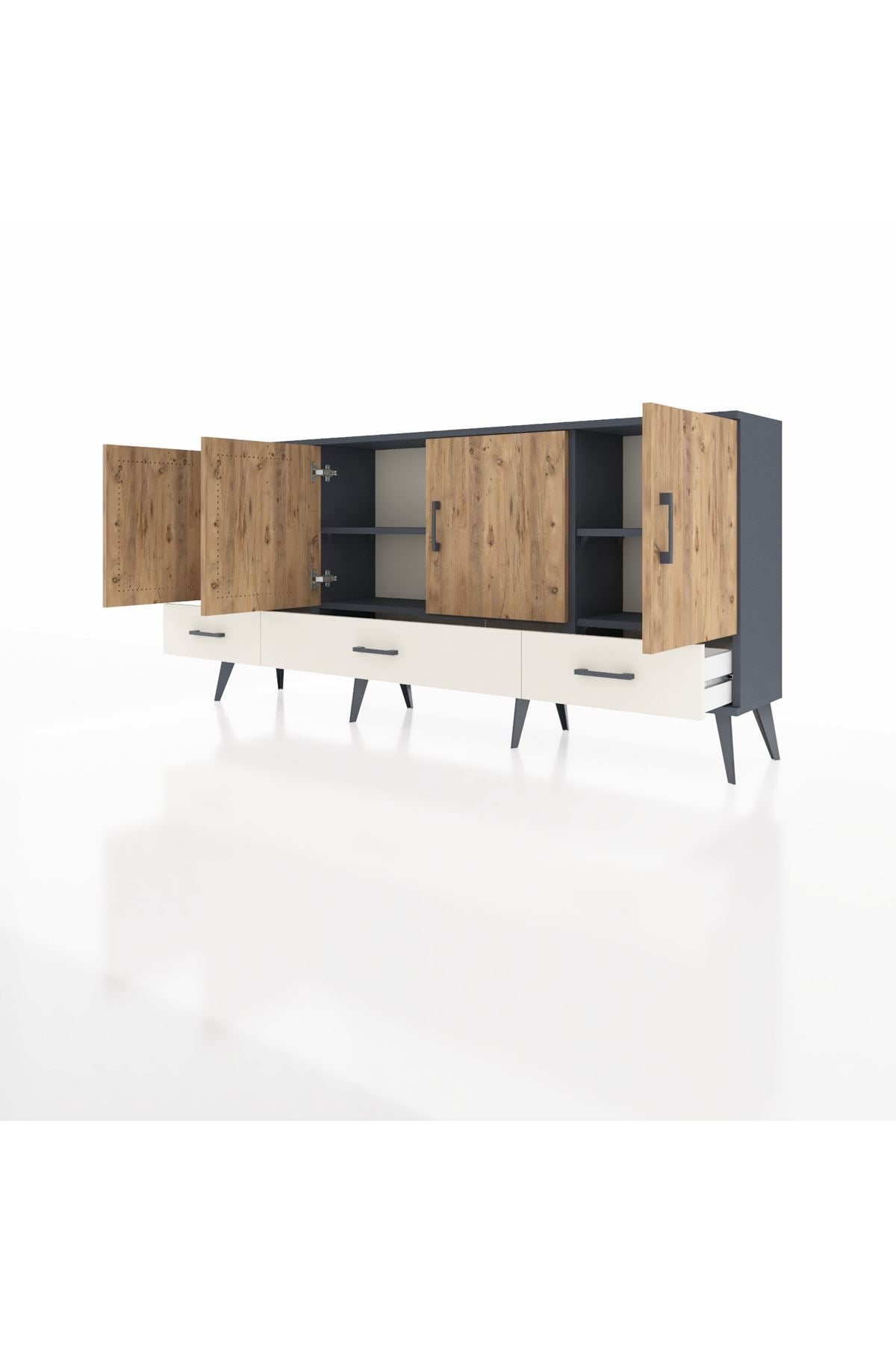 Arges Konsol 6 Raflı 3 Çekmeceli 4 Kapaklı 176x30x83 - S148M009V10A