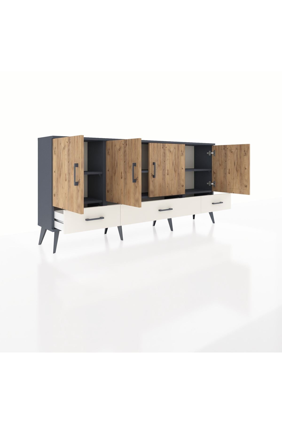 Arges Konsol 6 Raflı 3 Çekmeceli 4 Kapaklı 176x30x83 - S148M009V10A