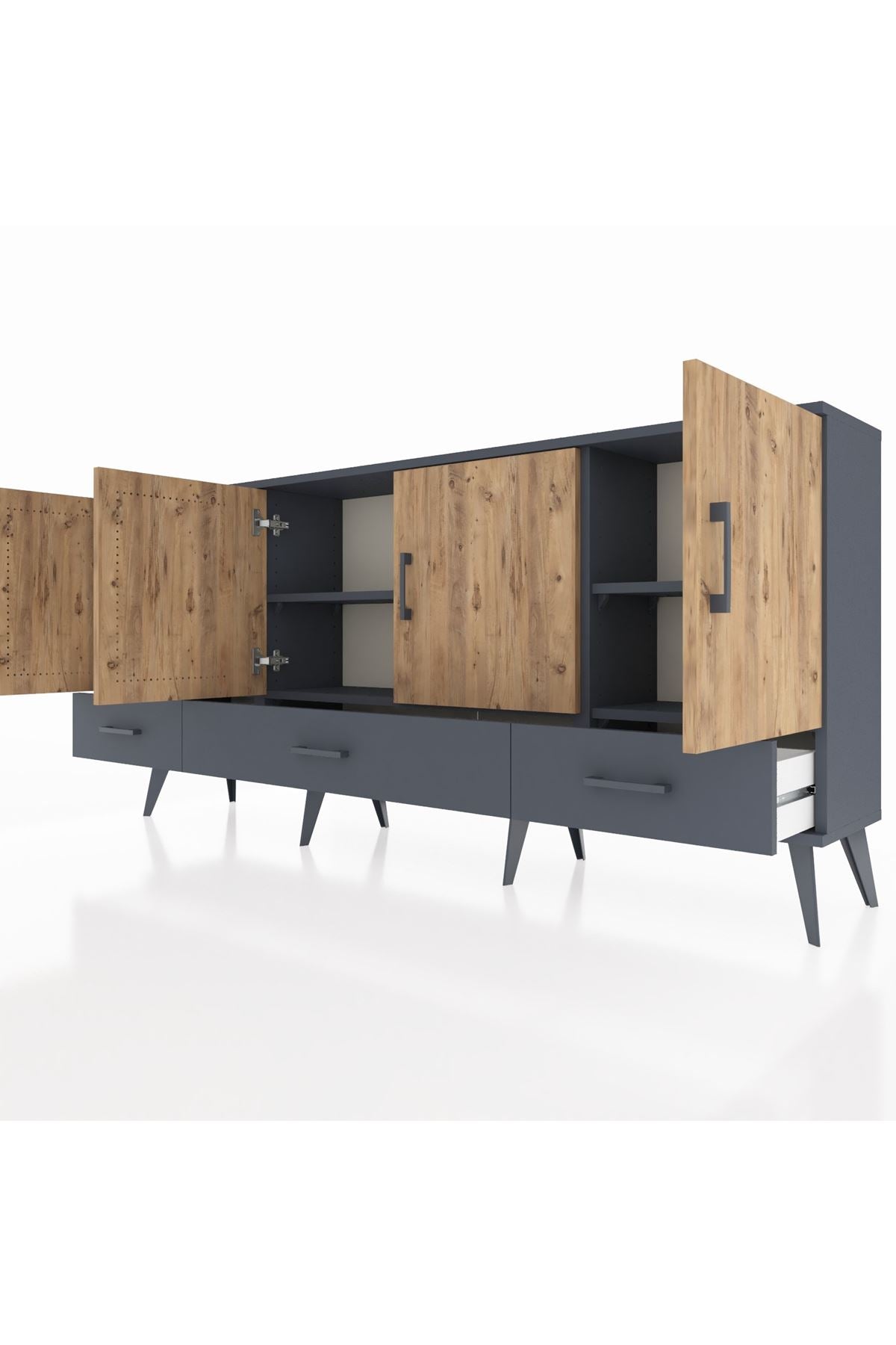 Arges Konsol 6 Raflı 3 Çekmeceli 4 Kapaklı 176x30x83 - S148M009V11A