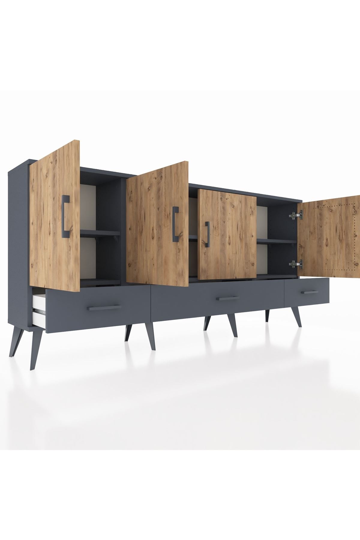 Arges Konsol 6 Raflı 3 Çekmeceli 4 Kapaklı 176x30x83 - S148M009V11A