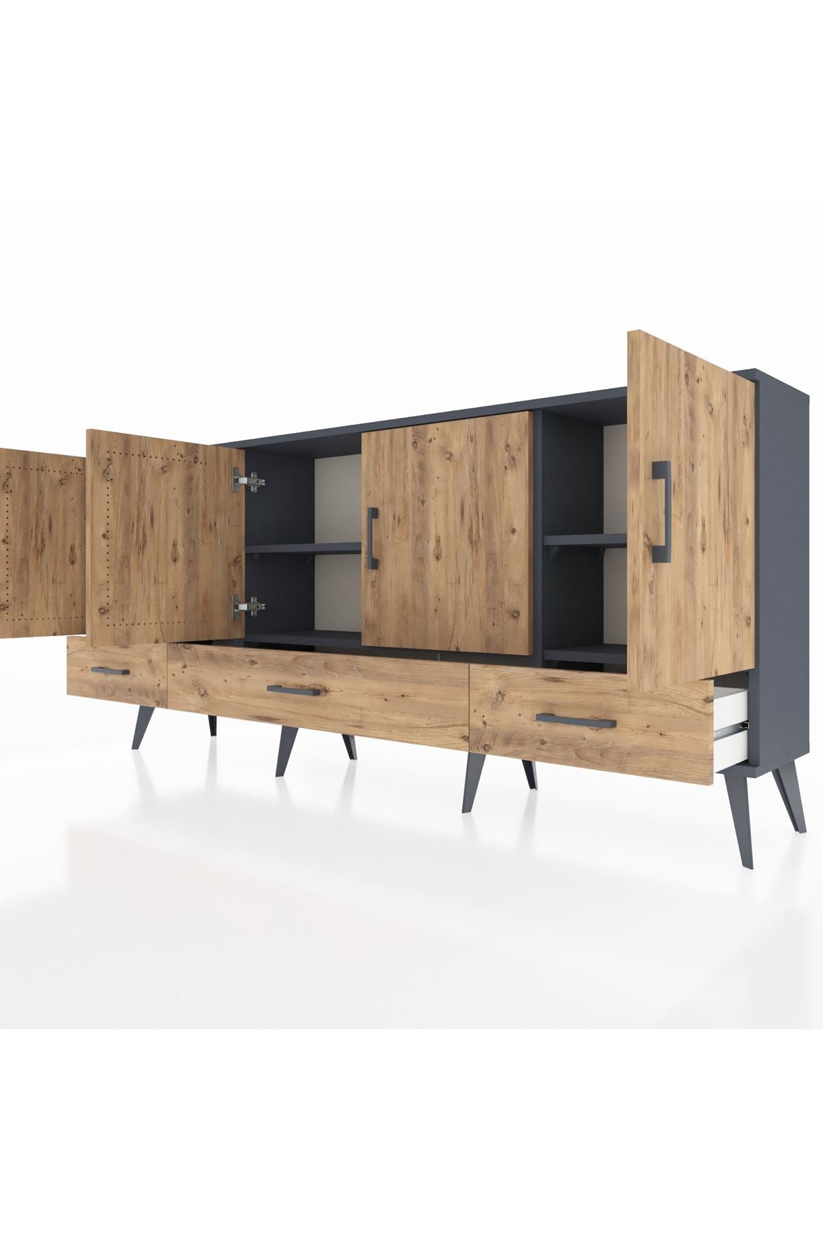 Arges Konsol 6 Raflı 3 Çekmeceli 4 Kapaklı 176x30x83 - S148M009V12A