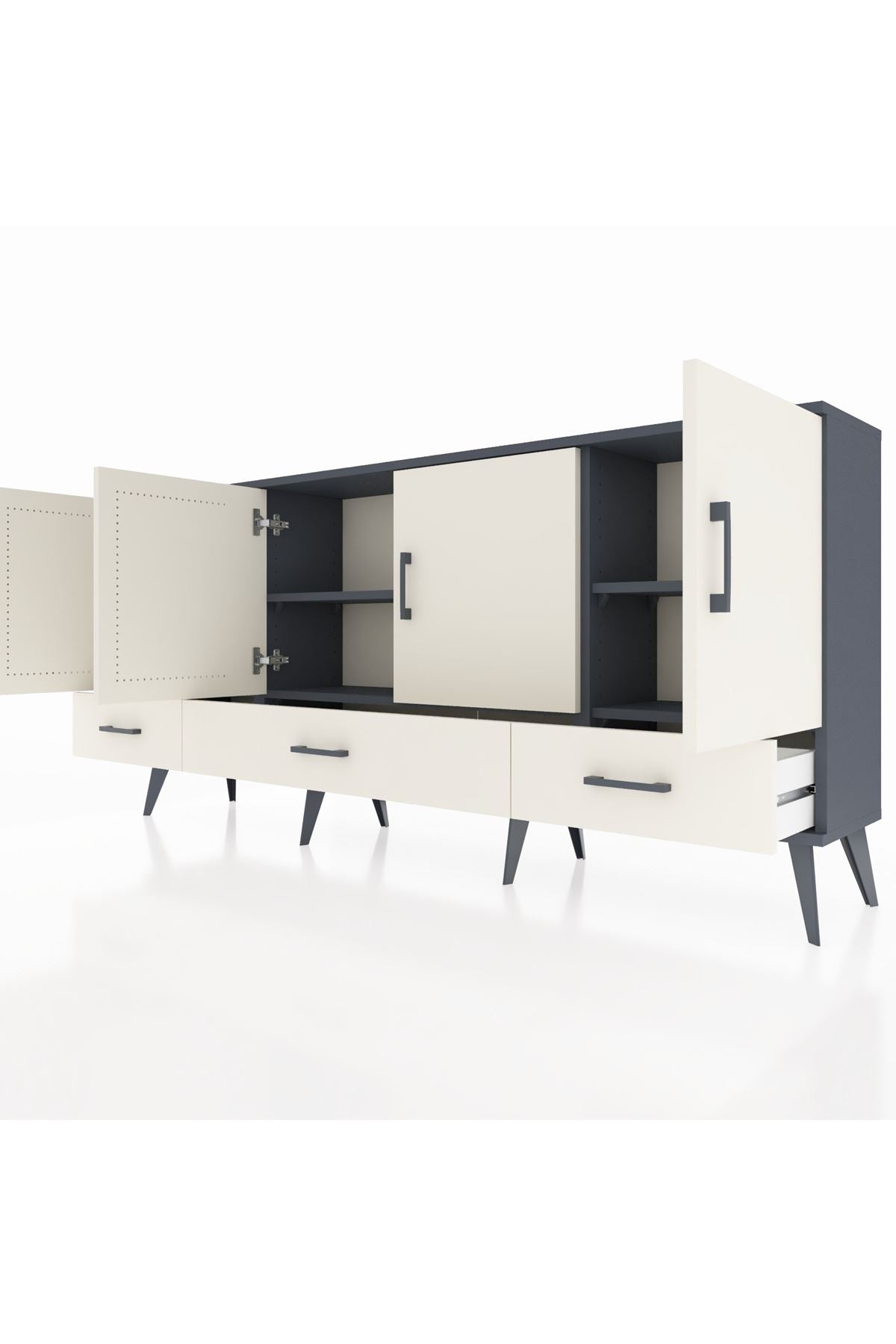 Arges Konsol 6 Raflı 3 Çekmeceli 4 Kapaklı 176x30x83 - S148M009V13A