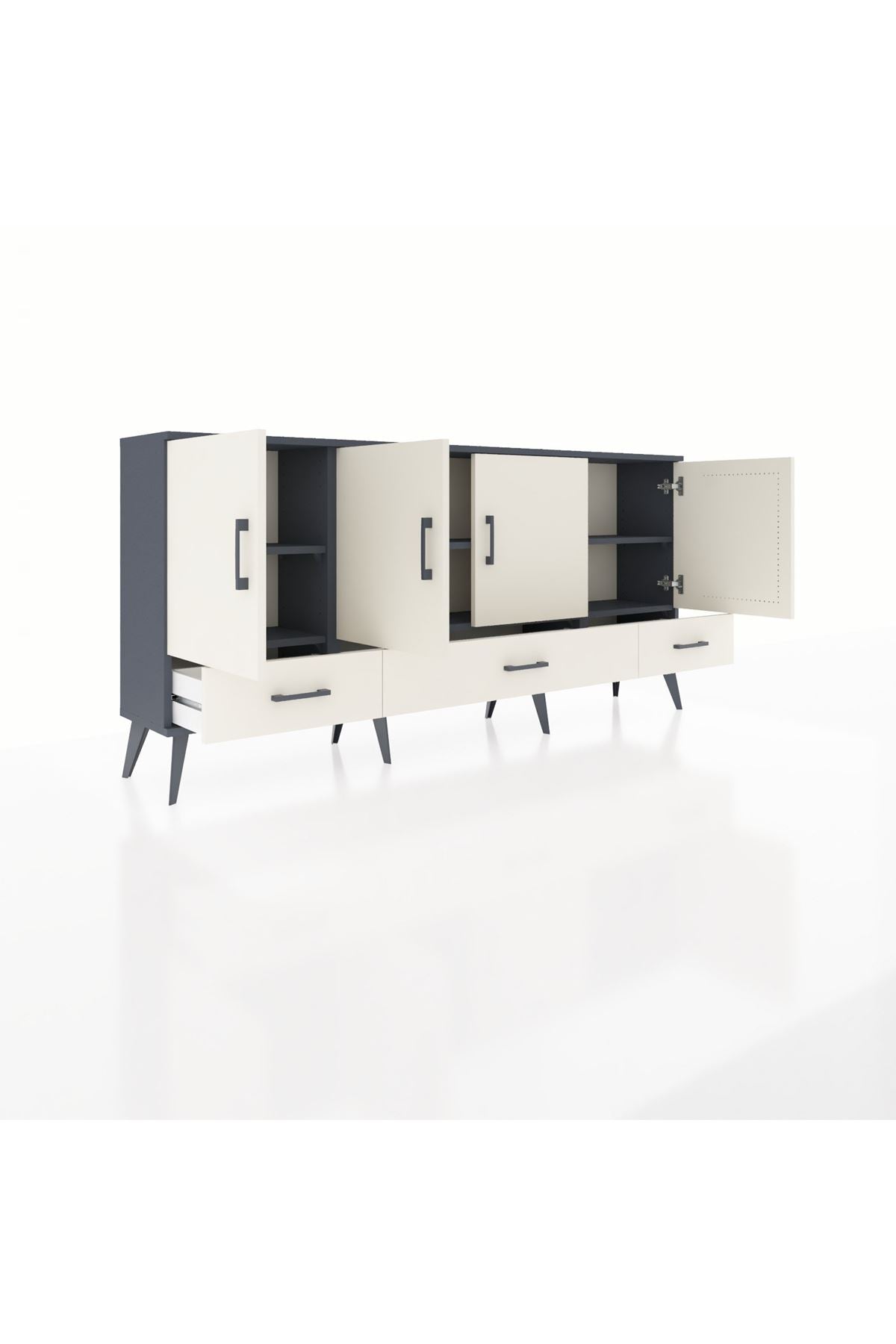 Arges Konsol 6 Raflı 3 Çekmeceli 4 Kapaklı 176x30x83 - S148M009V13A