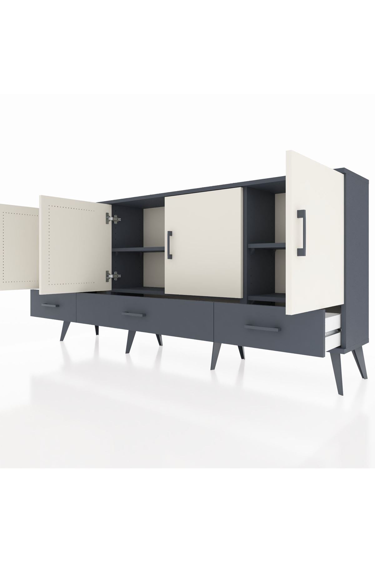 Arges Konsol 6 Raflı 3 Çekmeceli 4 Kapaklı 176x30x83 - S148M009V14A