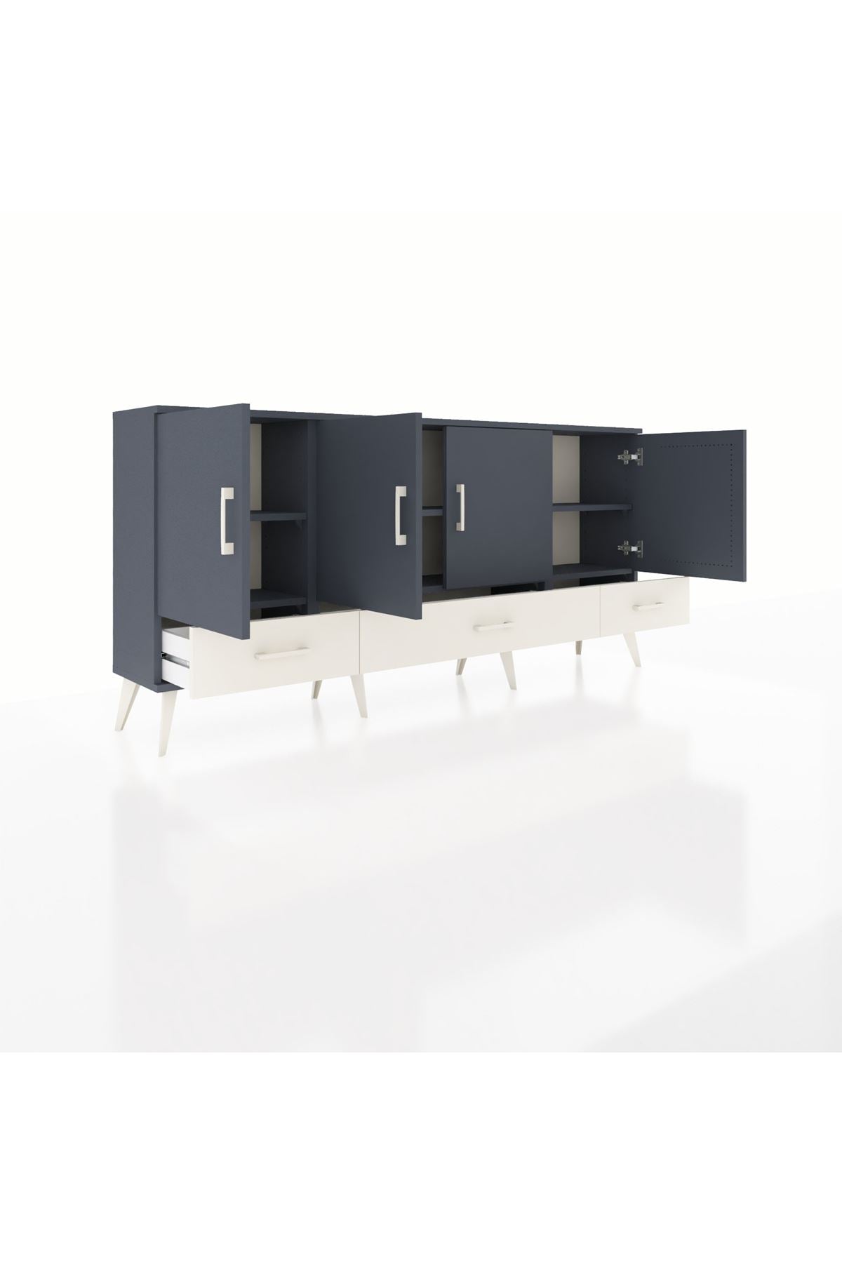Arges Konsol 6 Raflı 3 Çekmeceli 4 Kapaklı 176x30x83 - S148M009V16A