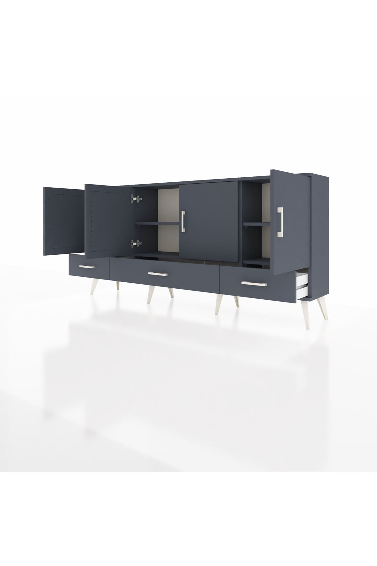 Arges Konsol 6 Raflı 3 Çekmeceli 4 Kapaklı 176x30x83 - S148M009V17A