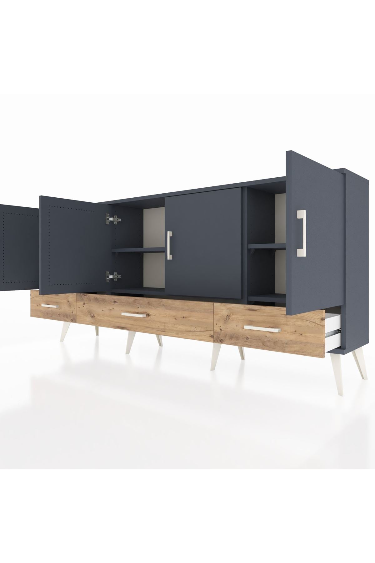 Arges Konsol 6 Raflı 3 Çekmeceli 4 Kapaklı 176x30x83 - S148M009V18A