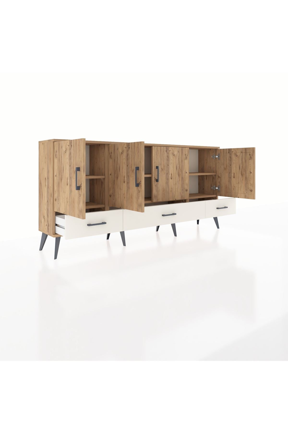 Arges Konsol 6 Raflı 3 Çekmeceli 4 Kapaklı 176x30x83 - S148M009V19A