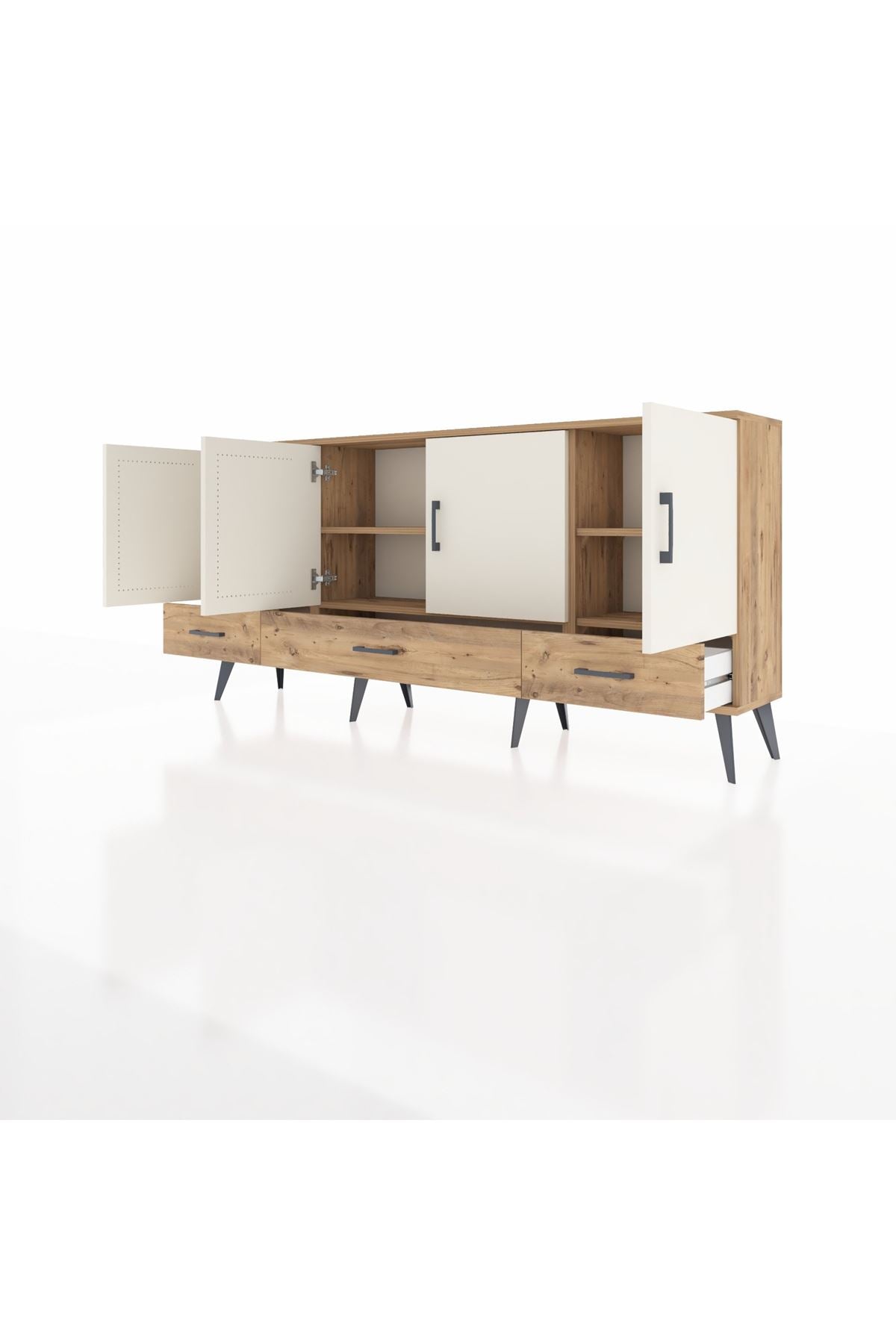 Arges Konsol 6 Raflı 3 Çekmeceli 4 Kapaklı 176x30x83 - S148M009V24A