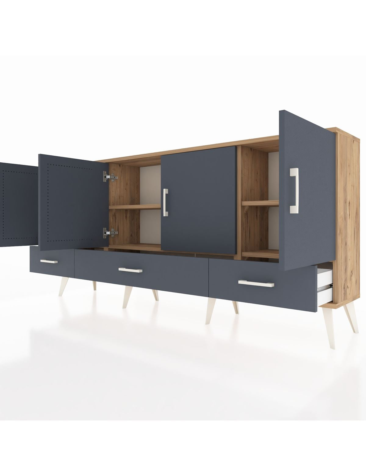 Arges Konsol 6 Raflı 3 Çekmeceli 4 Kapaklı 176x30x83 - S148M009V26A