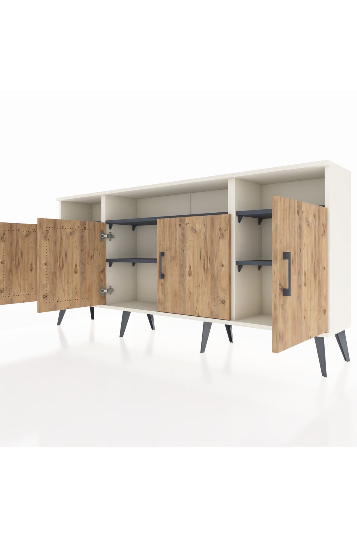 Arges Konsol 6 Raflı 4 Kapaklı 176x30x83 - S148M010V02A