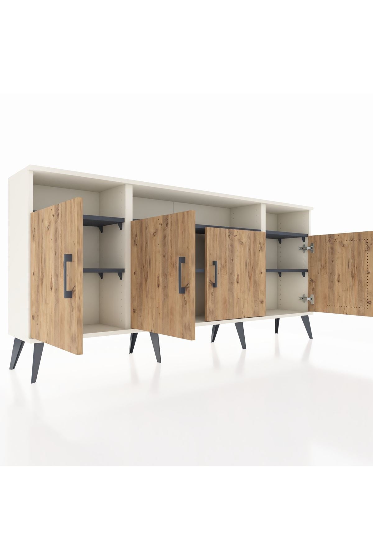 Arges Konsol 6 Raflı 4 Kapaklı 176x30x83 - S148M010V02A