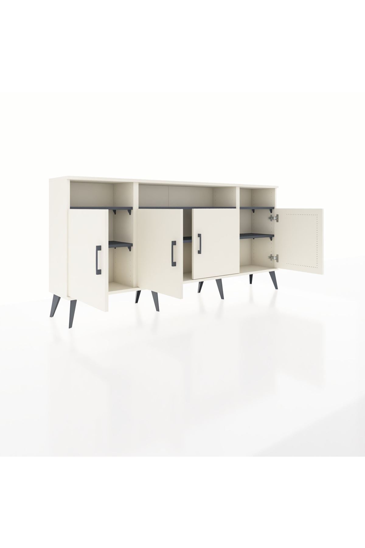 Arges Konsol 6 Raflı 4 Kapaklı 176x30x83 - S148M010V05A