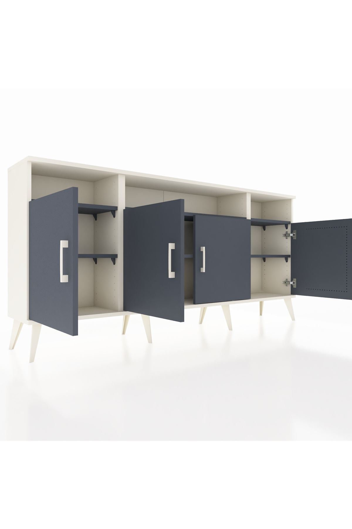 Arges Konsol 6 Raflı 4 Kapaklı 176x30x83 - S148M010V08A