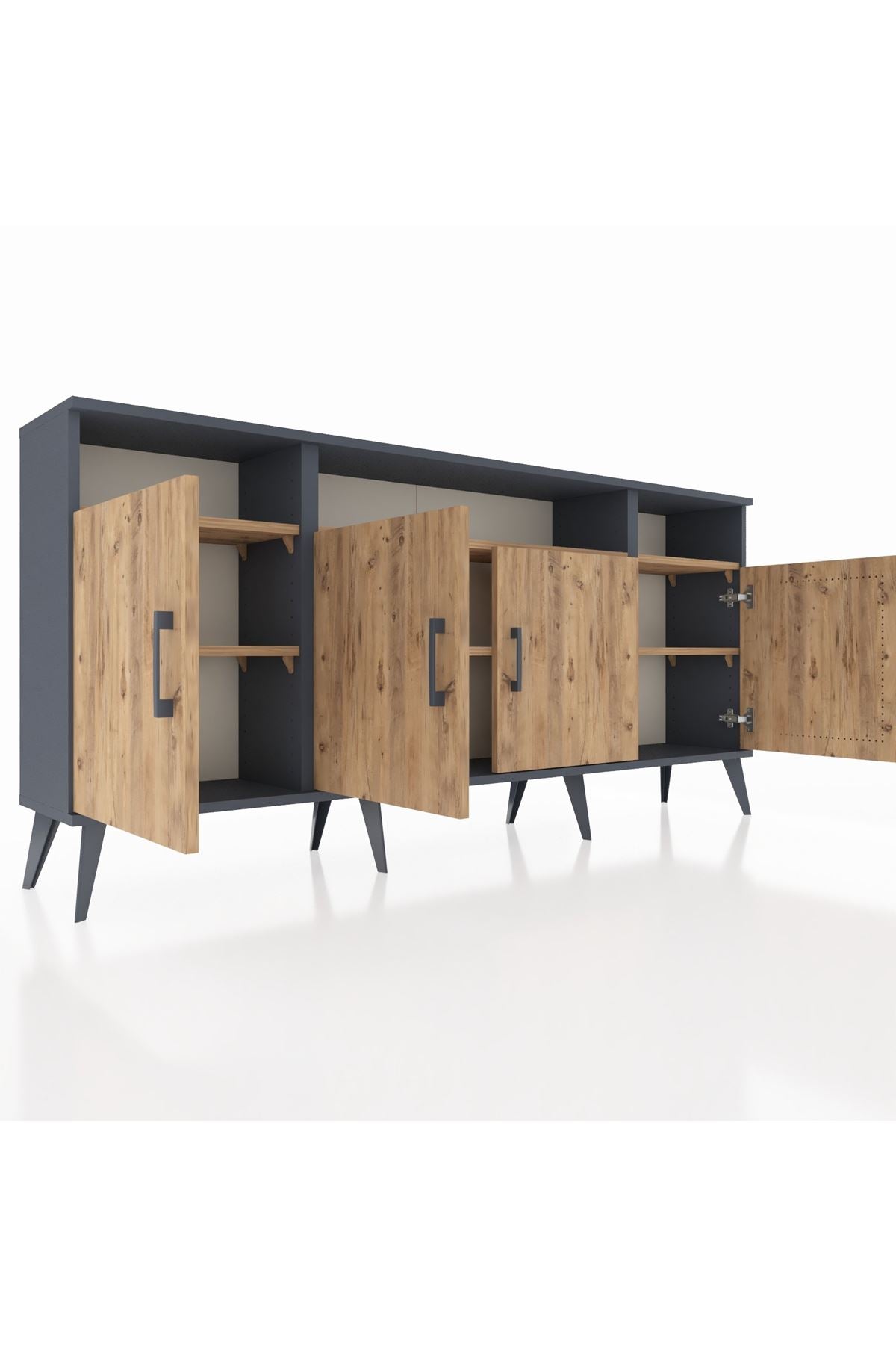 Arges Konsol 6 Raflı 4 Kapaklı 176x30x83 - S148M010V12A