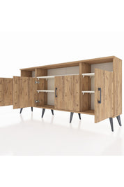 Arges Konsol 6 Raflı 4 Kapaklı 176x30x83 - S148M010V19A