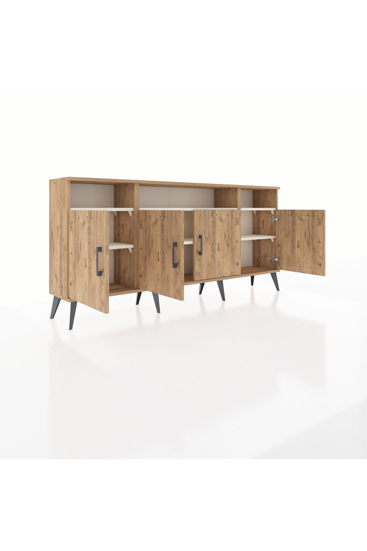 Arges Konsol 6 Raflı 4 Kapaklı 176x30x83 - S148M010V19A